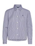 Polo Ralph Lauren - Cropped Boxy Striped Cotton Shirt - Pikkade varrukatega - M