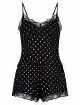 Hunkem&ouml;ller - Pj Cami Short Viscose Dot - &Ouml;&ouml;s&auml;rgid - XXL
