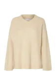 Selected - Slfsia Ras Ls Knit Long V-Neck Noos - Džemprid - M