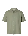 Selected - Slmrlxclay Linenblend Ss Shirt Res Noos - Vabaaja s&auml;rgid - M