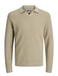 Jack & Jones - Jprbluriley Knit Split Neck Ls Sn - Pikkade varrukatega kootud polos&auml;rgid - M