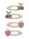 Mimi & Lula - 4 Clic Clacs - Summer Fruit Spring On The Farm - Juukseklambrid - ONE SIZE