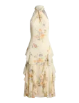 Lauren Ralph Lauren - Floral Ruffle-Trim Halter Cocktail Dress - P&otilde;lveni ja midi - 38