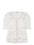 By Ti Mo - Poplin Bow Blouse - L&uuml;hikeste varrukatega - M