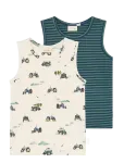 Petit Piao - Ppstar Boys Undershirt 2-Pack - Aluskihi topid - 92