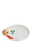 Caja Company - Red Seafood Plate, Oval - Praetaldrikud - 29X18CM.H4.5CM