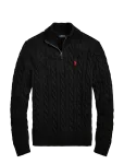 Polo Ralph Lauren - Cable-Knit Cotton Quarter-Zip Sweater - Poolpika lukuga džemprid - S