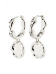 Pilgrim - Leaf Coin Hoops Silver-Plated - R&otilde;ngad - ONE SIZE