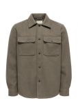 ONLY & SONS - Onsash Ovr Woolen Look Pkt Ls Shirt Noos - Pealiss&auml;rgid - XXL