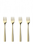 Aida - Raw - Bestik- Kagegaffel Champagne Guld Farvet Bel&aelig;gning 4 Stk Gave&aelig;ske - S&ouml;&ouml;giriistade komplektid - L18.2CM x 18.2