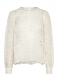 Bubbleroom - Puff Sleeve Embroidered Blouse - Pikkade varrukatega - XS