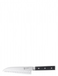 Dorre - Asama Santoku Chef's Knife Black Handle - Santoku noad - L:18CM