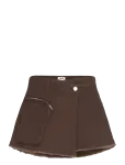 Monki - Asymmetric Cotton Twill Wrap Skort - L&uuml;hikesed seelikud - 38