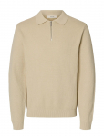 Selected - Slhdane Ls Knit Struc Half Zip Polo Noos - Poolpika lukuga džemprid - XXL