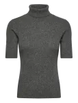 Davida Cashmere - Turtleneck Rib T-Shirt - K&otilde;rge kaelusega - L