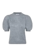 Davida Cashmere - Brushed Puff Sleeve T-Shirt - L&uuml;hikeste varrukatega - L