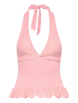 Gina Tricot - Broderie Anglaise Top - Varrukateta - M