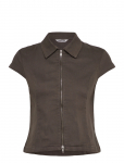 Weekday - Fitted Short-Sleeved Zip Top - L&uuml;hikeste varrukatega - 44