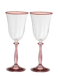 Anna + Nina - Clara Optic Wine Glass Set Of 2 - Valge veini klaasid - ONE SIZE