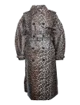 Ganni - Leopard Laminated Cotton Trench Coat - Vihmamantlid - 38