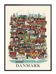 Martin Schwartz - Danmark Small Poster - Linnad ja kaardid - A3