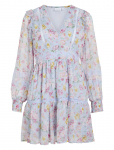 Vila - Viroman New V-Neck L/S Short Dress/Dc/Ka - L&uuml;hikesed kleidid - 42
