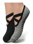 Gaiam - Gaiam Grippy Yoga Socks Dovetail 2Pk - Yoga Socks - 36-40