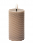 C'est Bon - Swirled Led Pillar Candle - LED-k&uuml;&uuml;nlad - H10CM