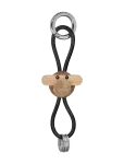 Kay Bojesen - Monkey Silver Keychain With Black Leather Teak/Limba - V&otilde;tmehoidjad - ONE SIZE