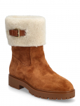 Lauren Ralph Lauren - Allyson Shearling & Suede Lace-Up Bootie - Madala kontsaga poolsaapad - 38