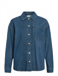 Vila - Vikiki L/S Denim Shirt Mbd - Teksas&auml;rgid - 44