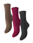 Pieces - Pcsebby Frill Sock 3 Pack Box Bc Mxm - Tavalised sokid - ONE SIZE