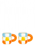 Balvi - S&aelig;t Med 2 Keramiske Kaffekopper Flyder, Orange - Kohvitassid - 7.5 CL