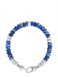 Nialaya - Men's Hexagon Beaded Bracelet With Blue Lapis And Silver - K&auml;ev&otilde;rud - L