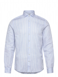 Lindbergh Black - 1927: Cotton/Linen Soft Collar Stripe Wf L/S - &Auml;ris&auml;rgid - L