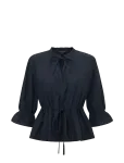 French Connection - Era Poplin Ruffle Collar Top - Pikkade varrukatega - XL