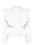 Bubbleroom - Cotton Frill Blouse - Pikkade varrukatega - 34