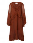 Malina - Wilhelmina Ruffled Chiffon Midi Dress - P&otilde;lveni ja midi - 44