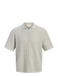 Jack & Jones - Jortyler Knit Ss Split Neck Polo Sn - L&uuml;hikeste varrukatega - S