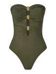 Malina - Milea Gold Embellished Bandeau Swimsuit - Ujumisriided - L