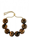 Edblad - Aura Bracelet Maxi Gold/Brown One Size - K&auml;ev&otilde;rud - ONE SIZE 12 - 24 cm