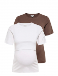 Only Maternity - Olmnima Ss O-Neck Nursing Top 2-Pack Jrs - L&uuml;hikeste varrukatega - XXL