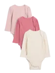 GAP - Baby First Favorites Tinyrib Bodysuit (3-Pack) - Pikkade varrukatega - 56/62