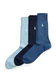 Polo Ralph Lauren - Ribbed Cotton-Blend Trouser Sock 3-Pack - Tavalised sokid - 43-46