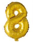 Joker - Foil Balloon Number 8 Gold 86 Cm - Peotarbed - 86 cm
