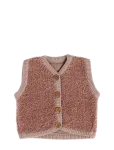 Smallstuff - Vest W. Buttons, Boucl&eacute; Merino Wool, Rose - Pulloverid - 56/62