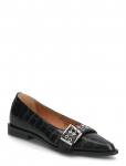 Bianco - Biavictoria Buckle Ballet Flat Croco Embossed Leather - Baleriinad - 37
