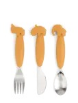 Done By Deer - Easy-Grip Cutlery Set Deer Friends Mustard - S&ouml;&ouml;giriistad - 14X 2.5X 1CM