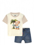 Levi's - Levi's&reg; Palm Tree Tee And Denim Shorts 2-Piece Set - Komplektid l&uuml;hikeste varrukatega T-s&auml;rgiga - 92