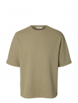 Selected - Slmrelaxsonny Waffle Ss O-Neck Tee - L&uuml;hikeste varrukatega - XL